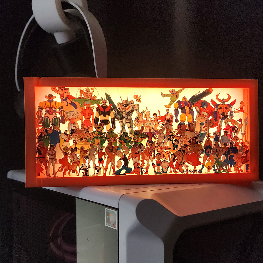 caja luminica escritorio monitos tv 80s caja luminica escritorio monitos tv 80s