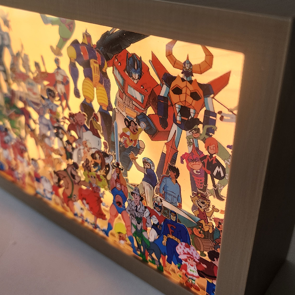 Caja Luminica Escritorio Monitos TV 80s CajaLuminica Monitos 80s Profundidad