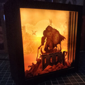 caja luminica escritorio doom