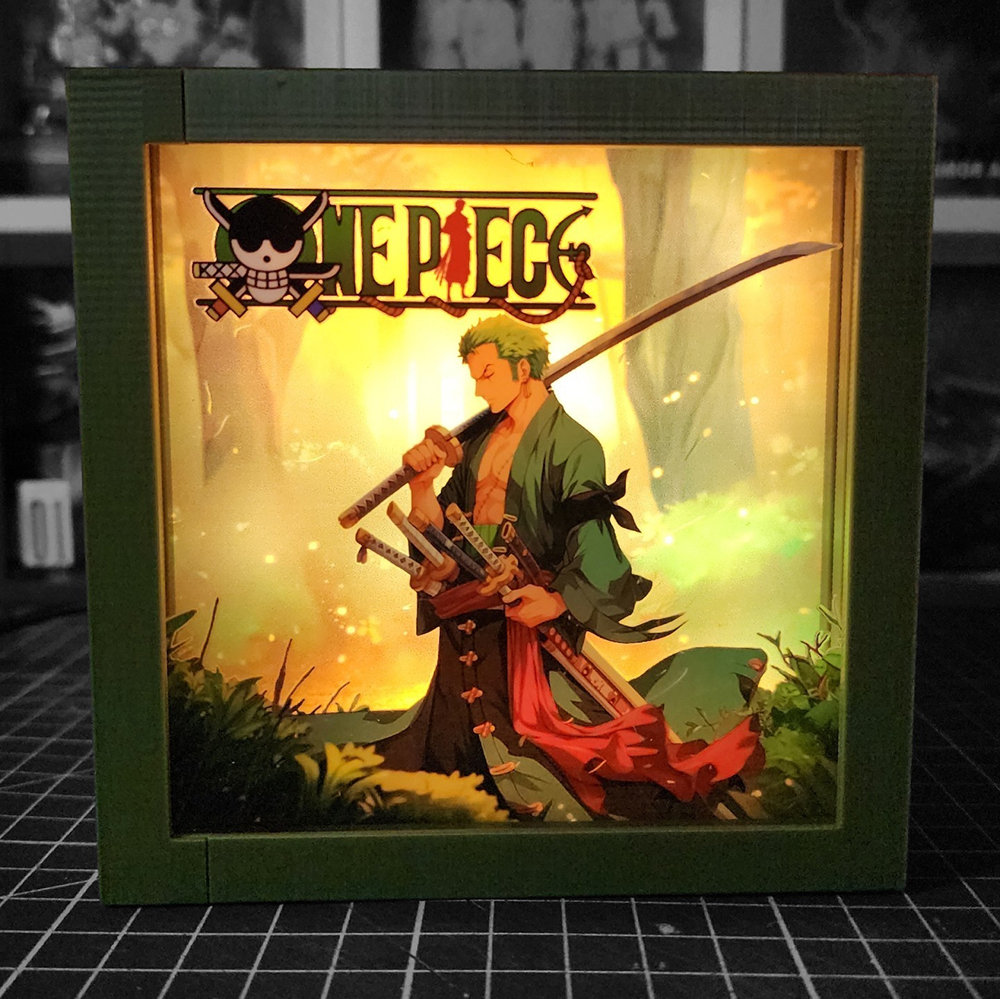 caja luminica escritorio one piece zoro caja luminica escritorio one piece zoro
