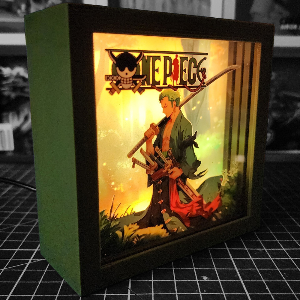 caja luminica escritorio one piece zoro caja luminica escritorio one piece zoro